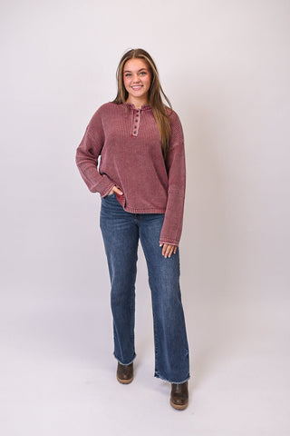 On Repeat Pullover in Burgundy - Shop Rust & Ruffles