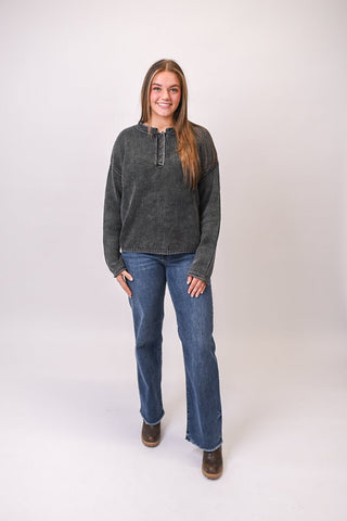 On Repeat Pullover in Charcoal - Shop Rust & Ruffles