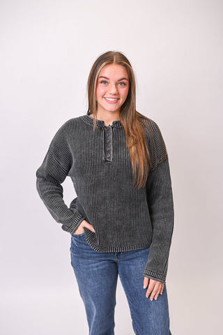 On Repeat Pullover in Charcoal - Shop Rust & Ruffles