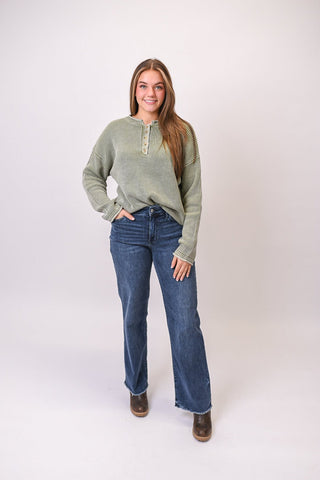 On Repeat Pullover in Olive - Shop Rust & Ruffles