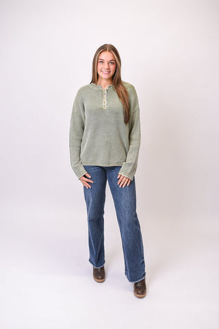 On Repeat Pullover in Olive - Shop Rust & Ruffles