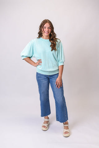 On The Go Top in Aqua - Shop Rust & Ruffles