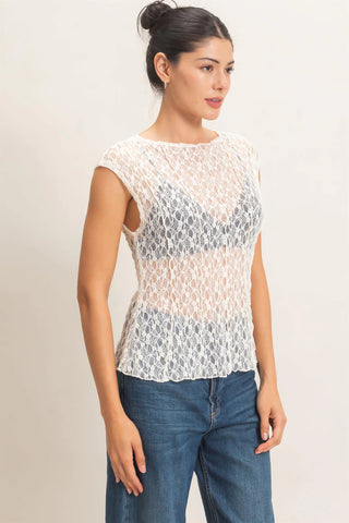 First Look Lace Top in Cream