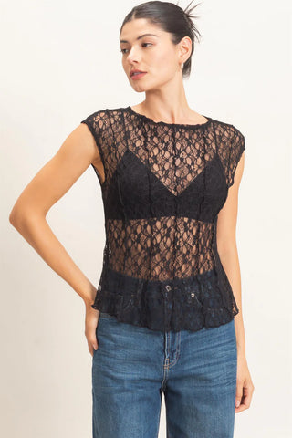 First Look Lace Top in Black