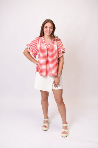 Picnic Date Blouse in Red - Shop Rust & Ruffles