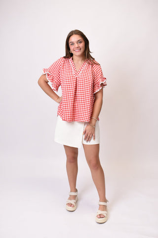 Picnic Date Blouse in Red - Shop Rust & Ruffles