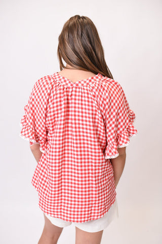 Picnic Date Blouse in Red - Shop Rust & Ruffles