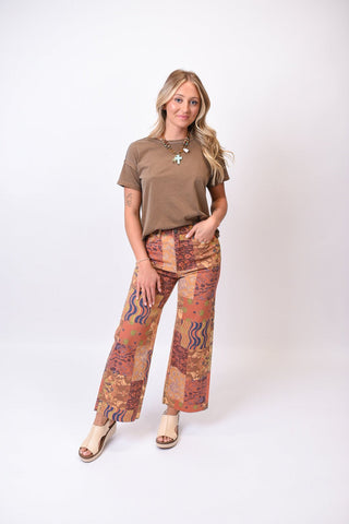 Pieced Together Wide Leg Pants - Shop Rust & Ruffles