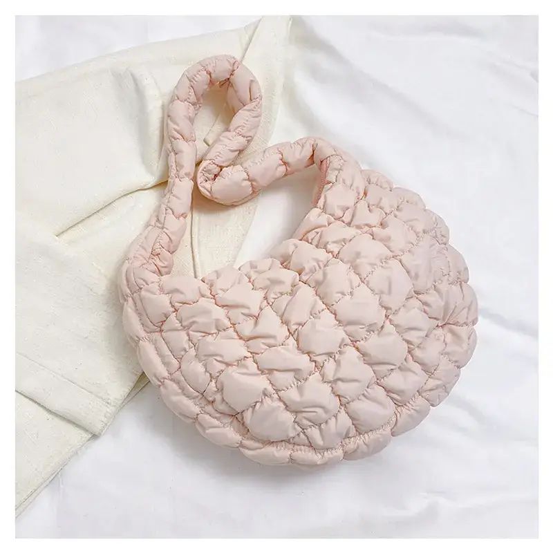 Quilted Puffer Slouch Handbag
