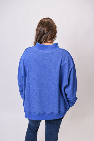 Pinky Promise Pullover in Blue - Shop Rust & Ruffles