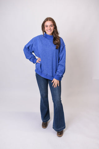 Pinky Promise Pullover in Blue - Shop Rust & Ruffles
