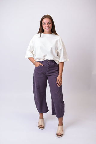 Plum Perfect Barrel Leg Pants - Shop Rust & Ruffles
