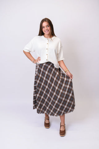 Prairie Check Skirt in Brown - Shop Rust & Ruffles