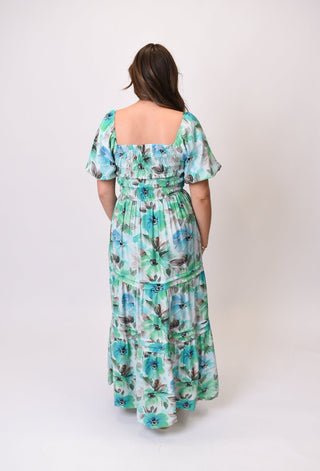 Pretty Petals Maxi Dress in Emerald - Shop Rust & Ruffles
