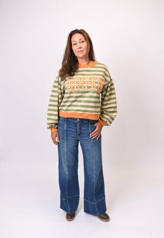 Pumpkin Embroidered Pullover - Shop Rust & Ruffles