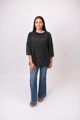 Raven Charm Mineral Washed Top - Shop Rust & Ruffles
