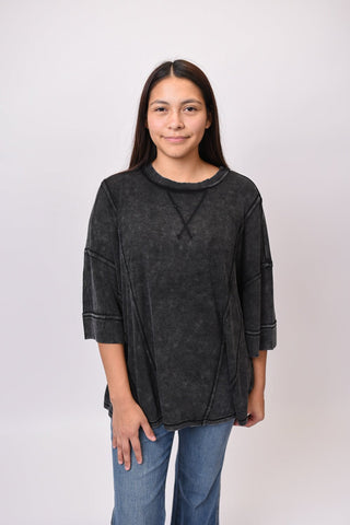 Raven Charm Mineral Washed Top - Shop Rust & Ruffles