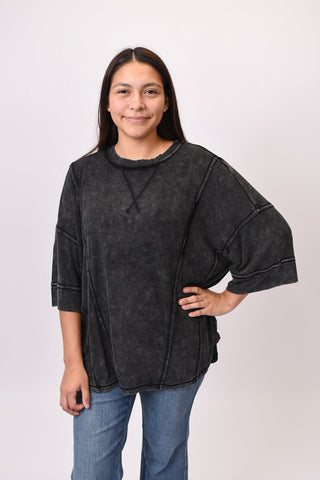 Raven Charm Mineral Washed Top - Shop Rust & Ruffles