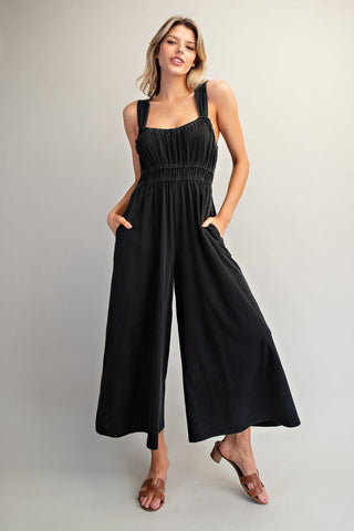 Relax a Little Jumpsuit in Ash Black - Shop Rust & Ruffles