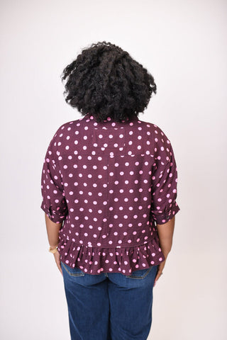 Retro Ruffle Blouse in Curvy - Shop Rust & Ruffles