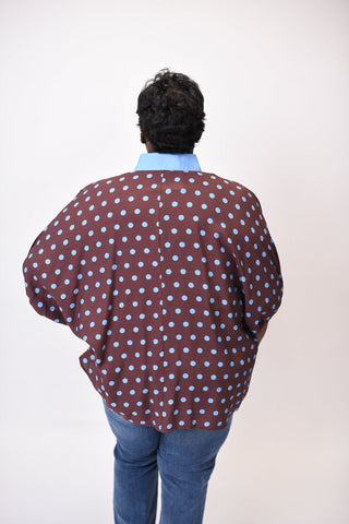 Retro Spot Blouse in Curvy - Shop Rust & Ruffles