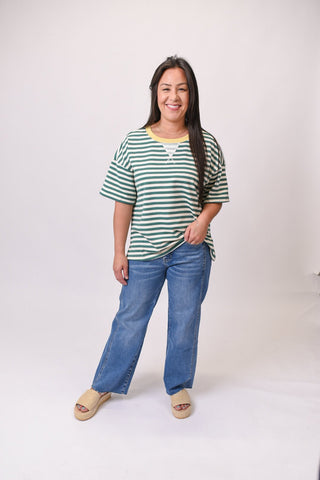 Retro Stripe Crewneck Tee - Shop Rust & Ruffles