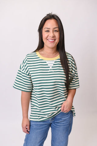 Retro Stripe Crewneck Tee - Shop Rust & Ruffles