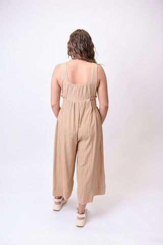 Riviera Smocked Jumpsuit in Taupe - Shop Rust & Ruffles