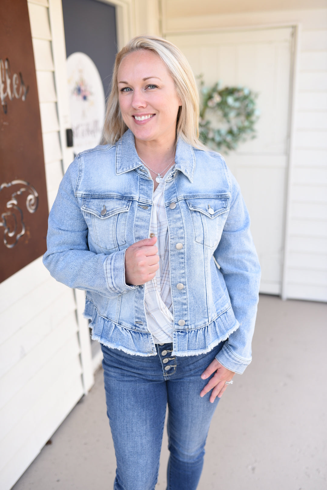 Touch Of Ruffles Jean Jacket