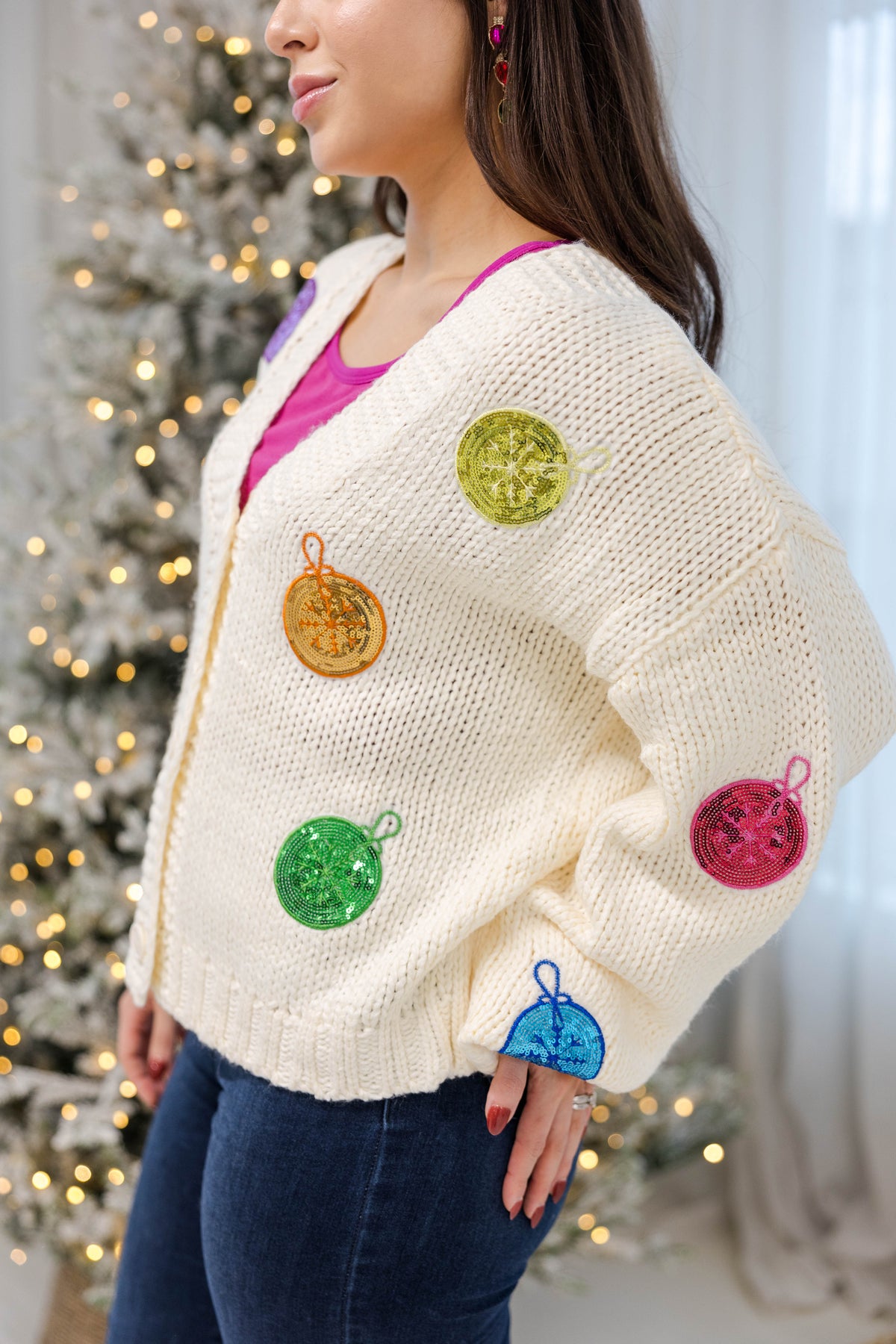 Hang The Lights Cardigan in Cream