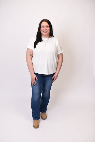 Rolled Up Essentials Top in Ivory - Curvy - Shop Rust & Ruffles