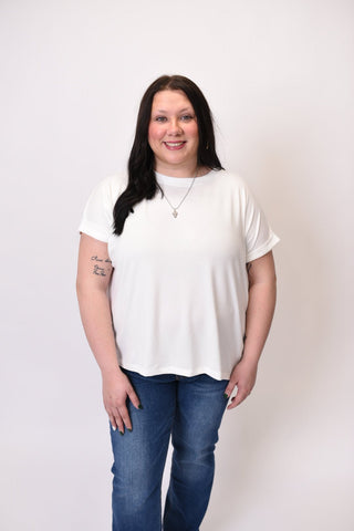 Rolled Up Essentials Top in Ivory - Curvy - Shop Rust & Ruffles