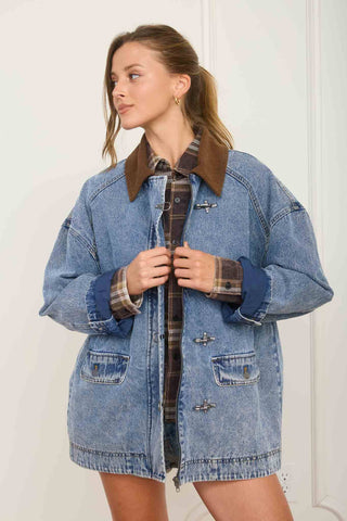 Rolling Hills Contrast Collar Demin Jacket - Shop Rust & Ruffles