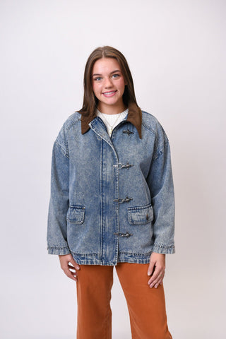 Rolling Hills Contrast Collar Demin Jacket - Shop Rust & Ruffles