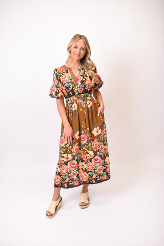 Rose Garden Midi Dress - Shop Rust & Ruffles