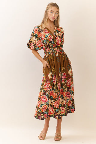Rose Garden Midi Dress - Shop Rust & Ruffles