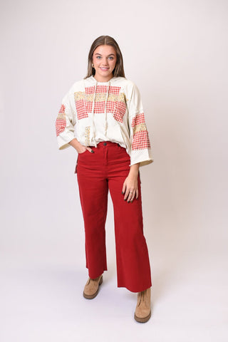 Ruby Raw Edge Pants - Shop Rust & Ruffles