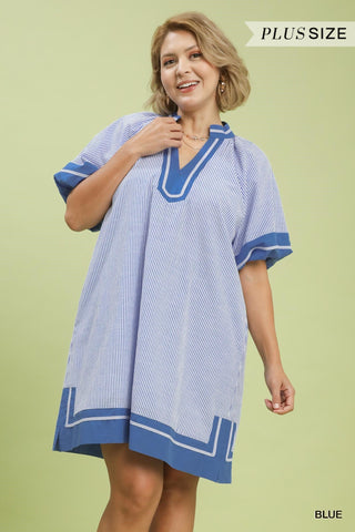 Sharp Lines Pinstripe Flutter Dress - Shop Rust & Ruffles