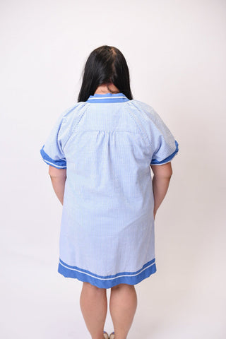 Sharp Lines Pinstripe Flutter Dress - Shop Rust & Ruffles