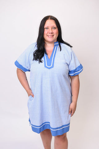 Sharp Lines Pinstripe Flutter Dress - Shop Rust & Ruffles