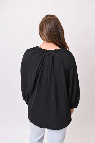Shoreline Breeze Blouse in Black - Shop Rust & Ruffles