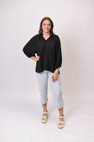 Shoreline Breeze Blouse in Black - Shop Rust & Ruffles