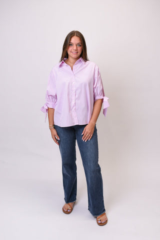 Shoreline Stripe Blouse in Pink - Shop Rust & Ruffles
