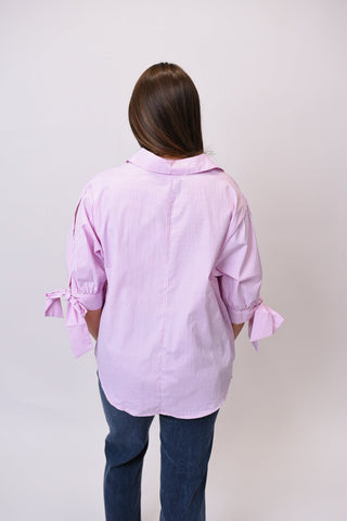 Shoreline Stripe Blouse in Pink - Shop Rust & Ruffles