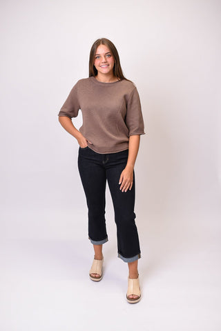 Slow Morning Sweater in Mocha - Shop Rust & Ruffles