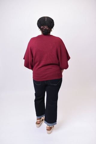Social Hour Sweater Top - Burgundy - Shop Rust & Ruffles