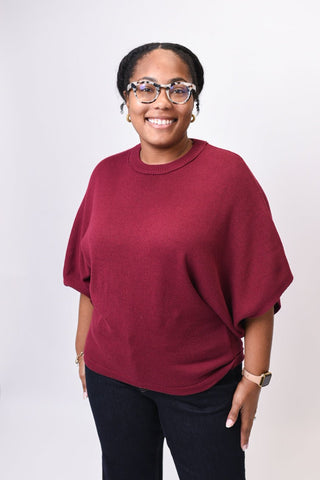 Social Hour Sweater Top - Burgundy - Shop Rust & Ruffles