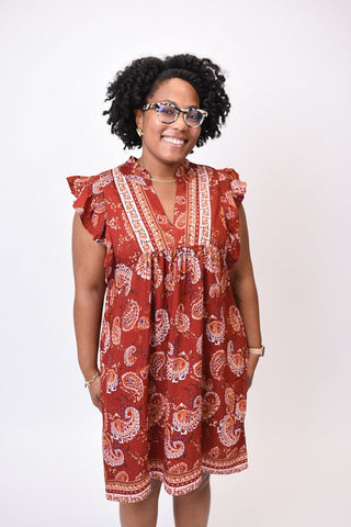 Spice Market Paisley Mini Dress - Shop Rust & Ruffles