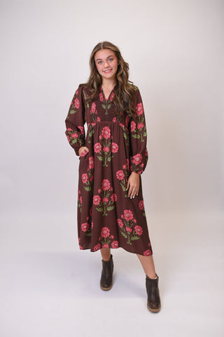 Spiced Bloom Midi Dress - Shop Rust & Ruffles