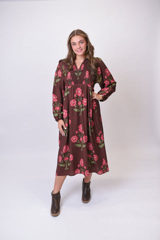 Spiced Bloom Midi Dress - Shop Rust & Ruffles